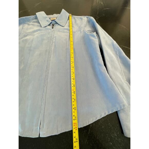 Fiorlini International Blue sueded zip Western shirt jacket Med. - Picture 11 of 11